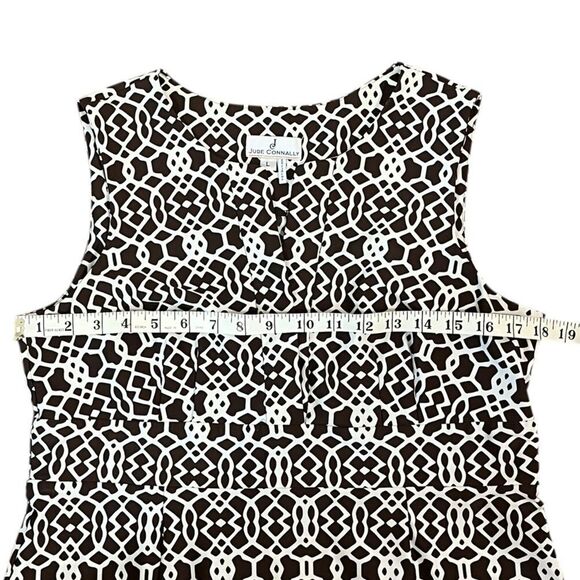 J. McLaughlin Brown and White Patterned Sleeveless Sheath Dress, Size L - Picture 6 of 9